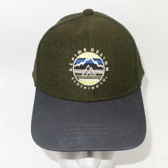 NEW Alpine Design Olive Green Gray Hat Adjustable Mountain Logo Adjustable - Picture 3 of 8